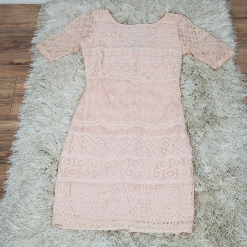 MYSTIC Women's Sheath Dress 3/4 Sleeve Side Zipper‎